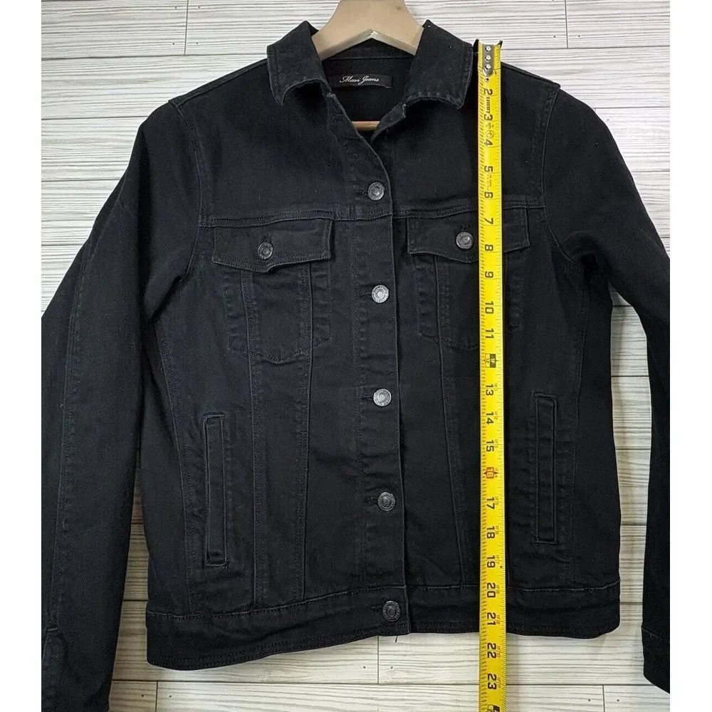 Mavi Jeans Women's Denim Indigo Move Jacket Wash Black Size Small Button Up‎